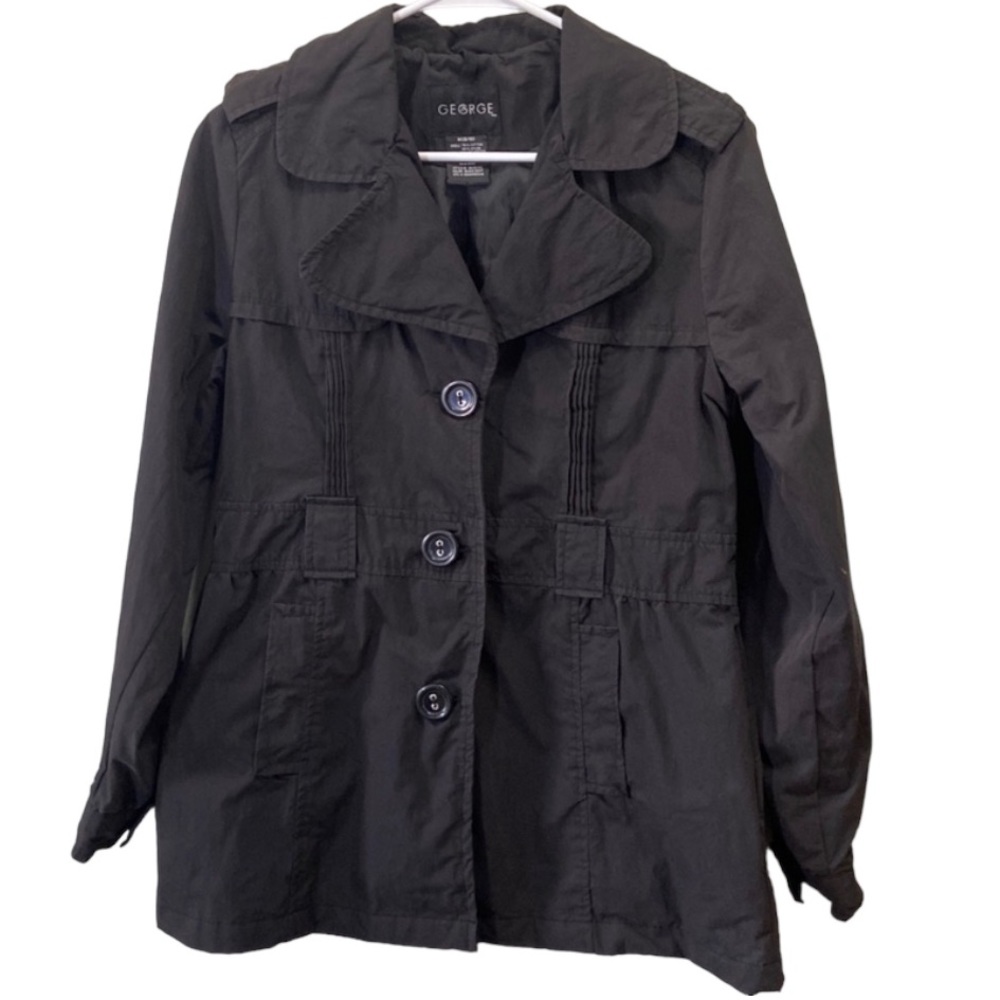 George Women’s Black Lined Lightweight Button Down Jacket Size M (8/10)